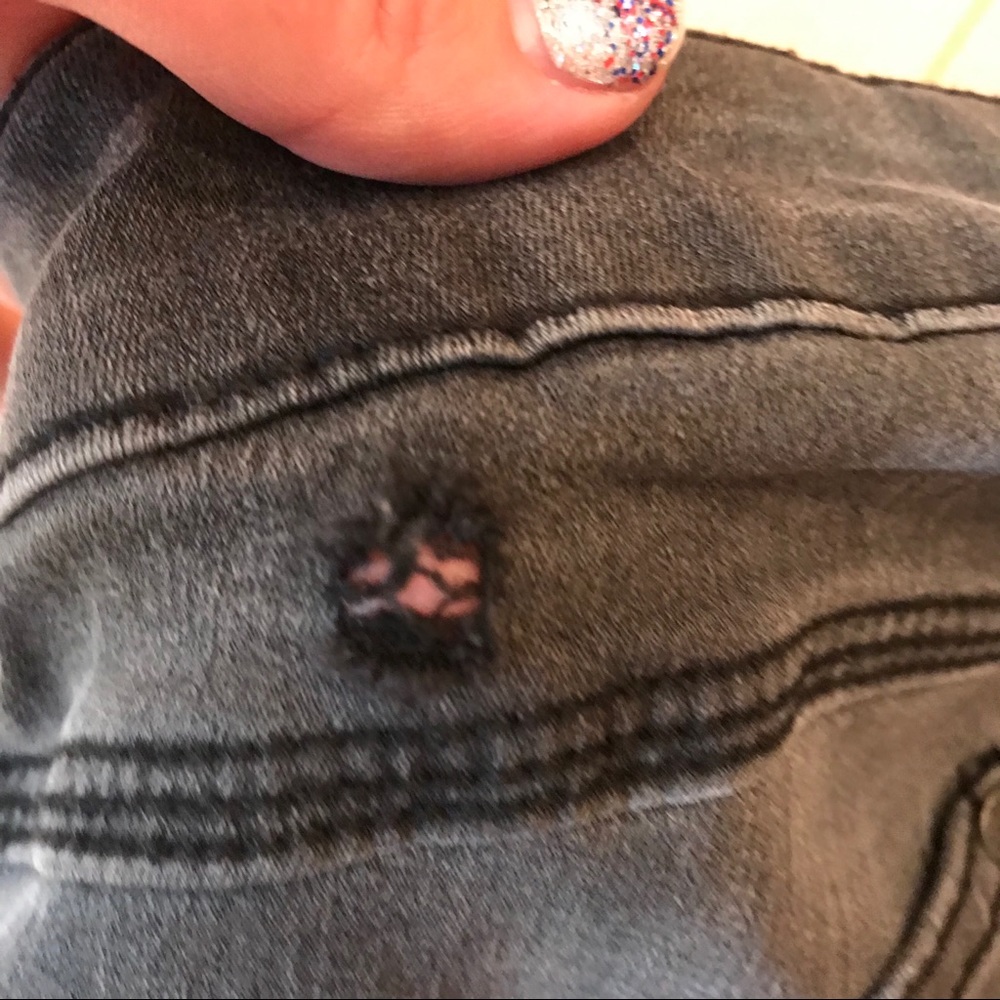 Free People Distressed Skinny Gray Black Jeans 26 - Picture 8 of 8
